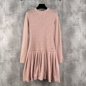 🚩steal authentic CHANEL Pink Long Sleeve Dress